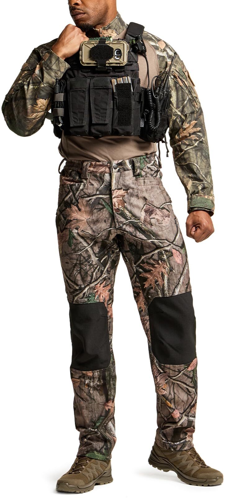 Men's Winter Waterproof Tactical Pants, Softshell Fleece Lined Snow Ski Cargo Pants