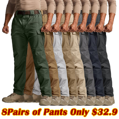 Men's Flex Stretch Tactical Pants, Water Resistant Ripstop Cargo Pants