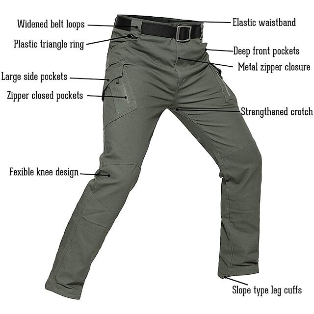 Men's Multi-Pocket Solid Color Cargo Pants