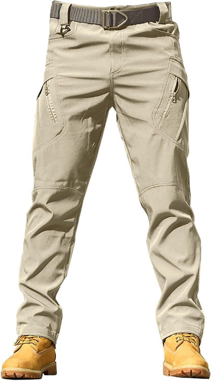 Men Tactical Pants Baggy Outdoor Waterproof Hiking Work Pants Water Resistant Multi Pockets Wild Cargo Pants