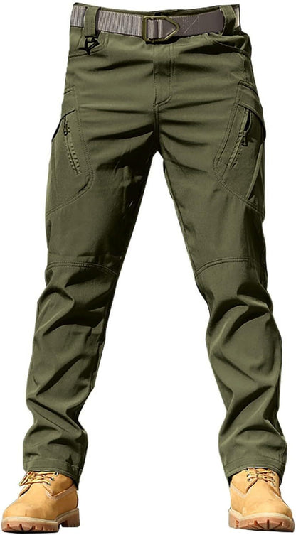 Men Tactical Pants Baggy Outdoor Waterproof Hiking Work Pants Water Resistant Multi Pockets Wild Cargo Pants
