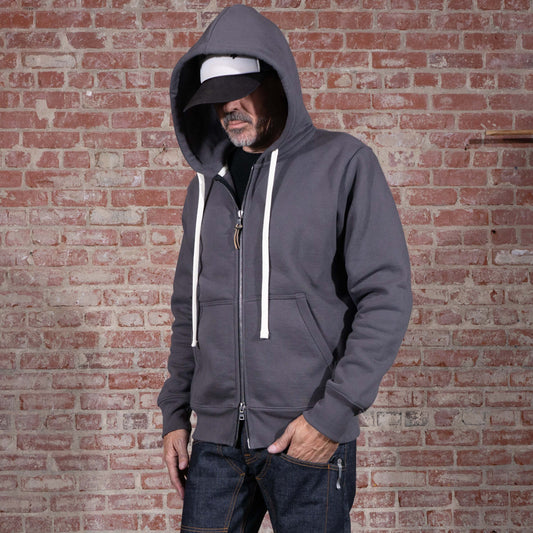 BNAGEROW - TWO WAY ZIP HOODIE - Thundercloud Grey