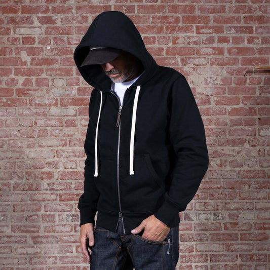 BNAGEROW - TWO WAY ZIP HOODIE - Black