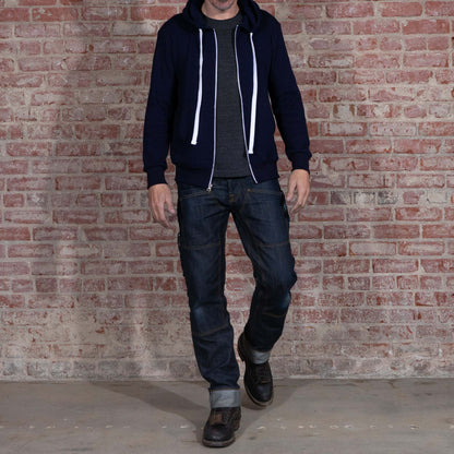 BNAGEROW - Lndigo Dyed Thermal Zip Hoodie