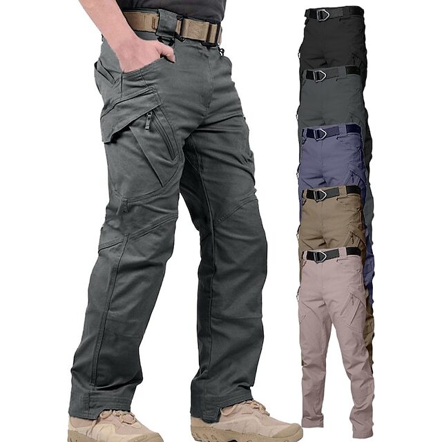 Men's Multi-Pocket Solid Color Cargo Pants