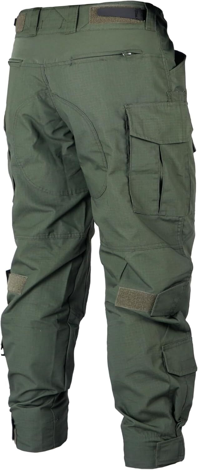Men’s Tactical Pants with Knee Pads Camo Cargo Pants Waterproof Hiking Pants 10 Pockets No Belt