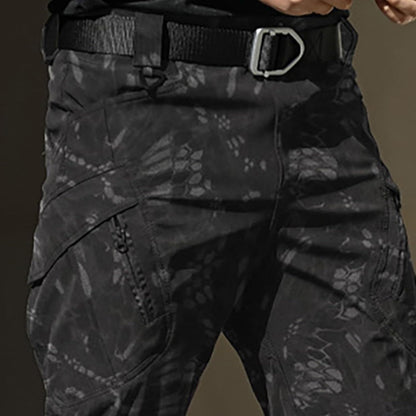 Men Tactical Pants Baggy Outdoor Waterproof Hiking Work Pants Water Resistant Multi Pockets Wild Cargo Pants