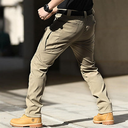 Men Tactical Pants Baggy Outdoor Waterproof Hiking Work Pants Water Resistant Multi Pockets Wild Cargo Pants