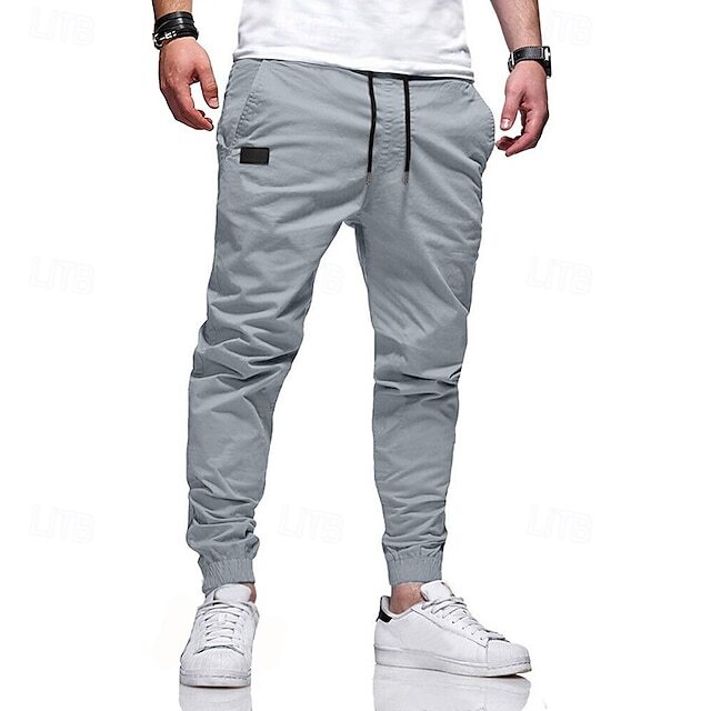 Men's Solid Color Casual Outdoor Sweatpants With Pocket and Drawstring