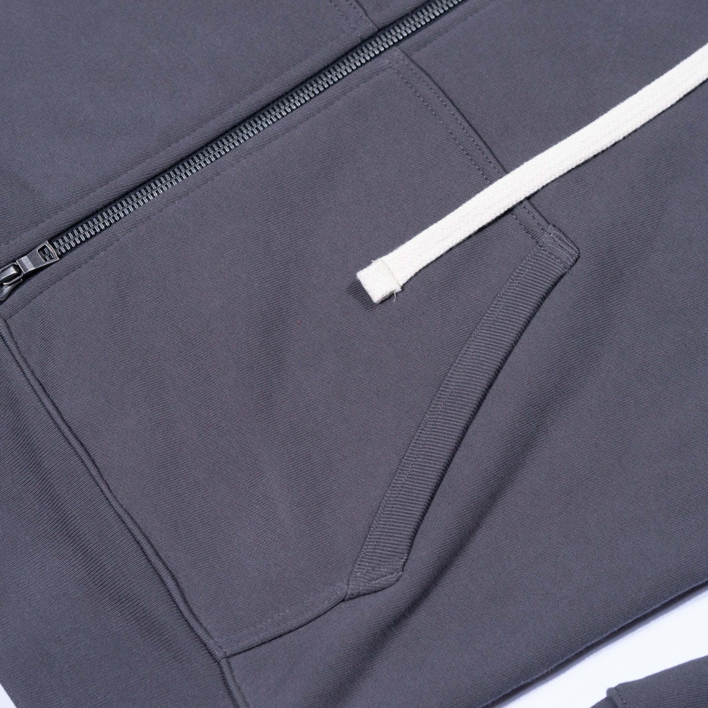BNAGEROW - TWO WAY ZIP HOODIE - Thundercloud Grey
