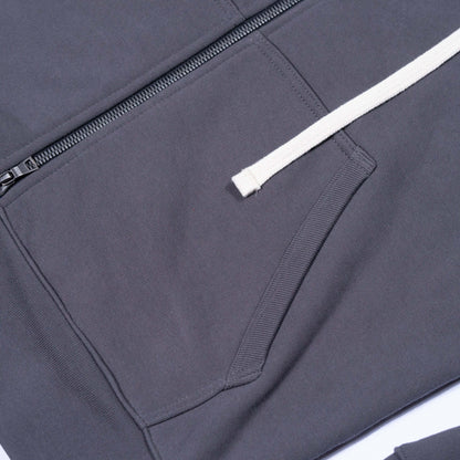 BNAGEROW - TWO WAY ZIP HOODIE - Thundercloud Grey