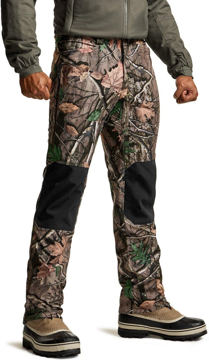 Men's Winter Waterproof Tactical Pants, Softshell Fleece Lined Snow Ski Cargo Pants
