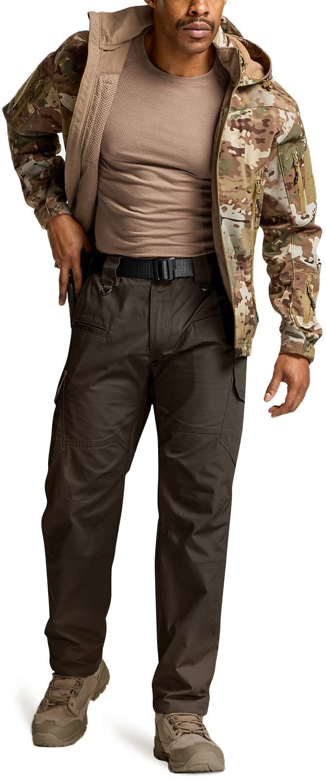 Men's Tactical Pants, Water Resistant Ripstop Cargo Pants