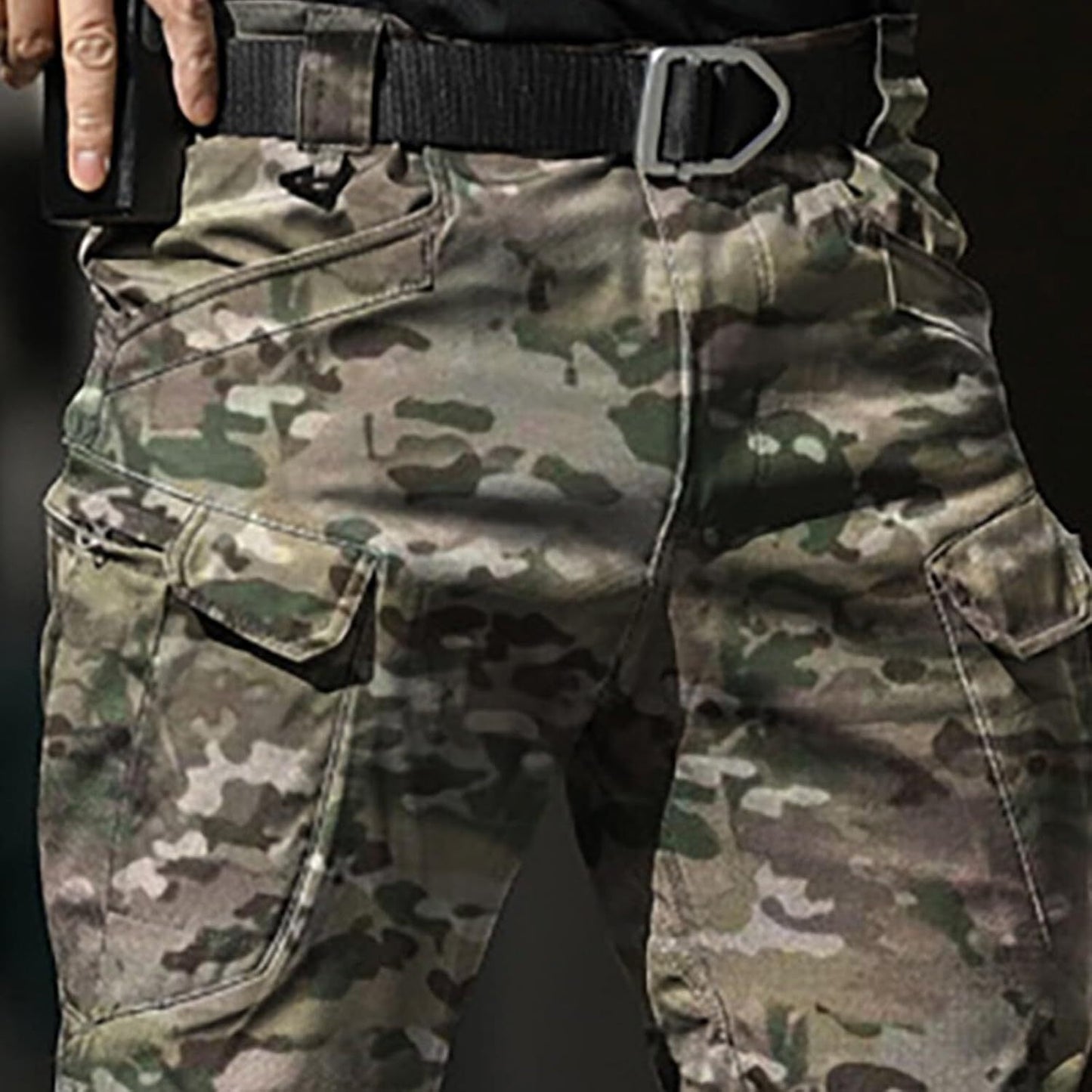 Men Tactical Pants Baggy Outdoor Waterproof Hiking Work Pants Water Resistant Multi Pockets Wild Cargo Pants