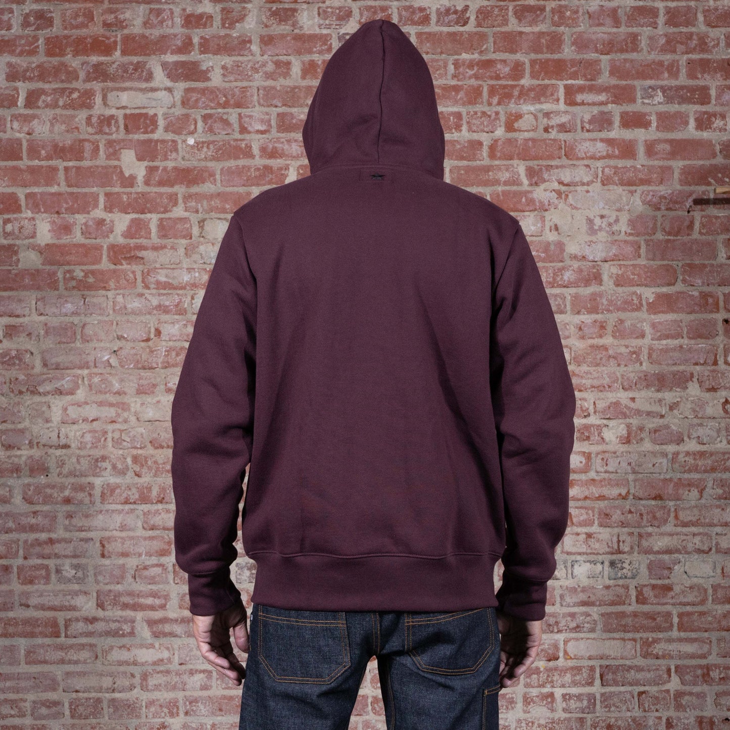 BNAGEROW - TWO WAY ZIP HOODIE - Oxblood