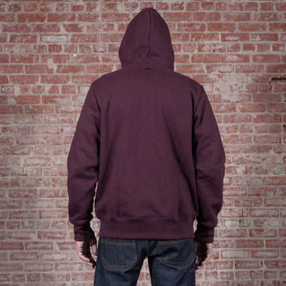BNAGEROW - TWO WAY ZIP HOODIE - Oxblood