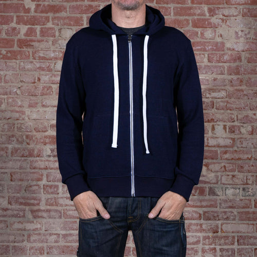 BNAGEROW - Lndigo Dyed Thermal Zip Hoodie