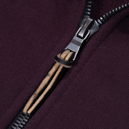 BNAGEROW - TWO WAY ZIP HOODIE - Oxblood