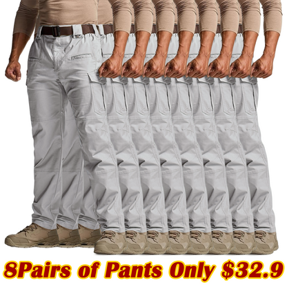 Men's Flex Stretch Tactical Pants, Water Resistant Ripstop Cargo Pants