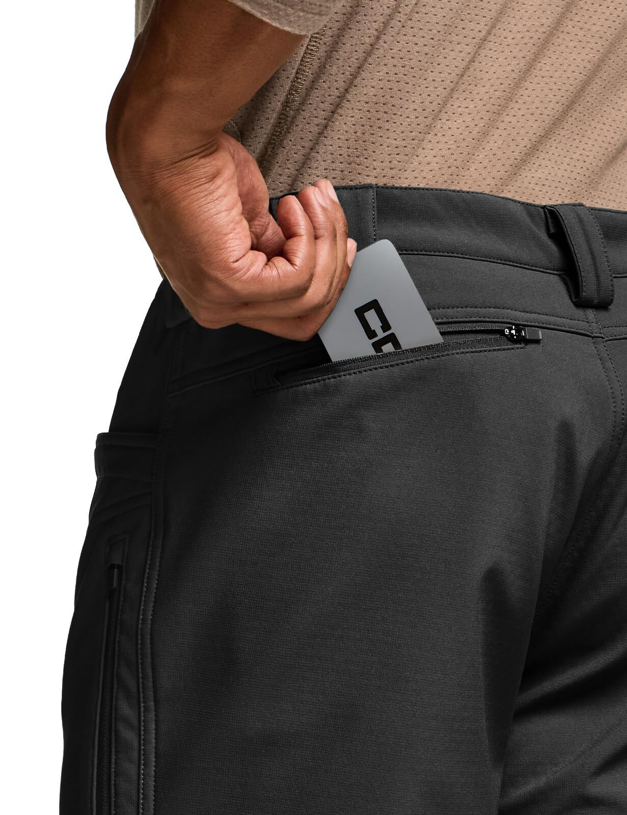 Men's Winter Waterproof Tactical Pants, Softshell Fleece Lined Snow Ski Cargo Pants