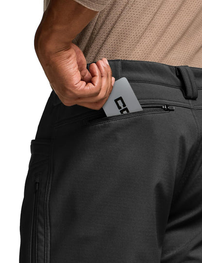 Men's Winter Waterproof Tactical Pants, Softshell Fleece Lined Snow Ski Cargo Pants