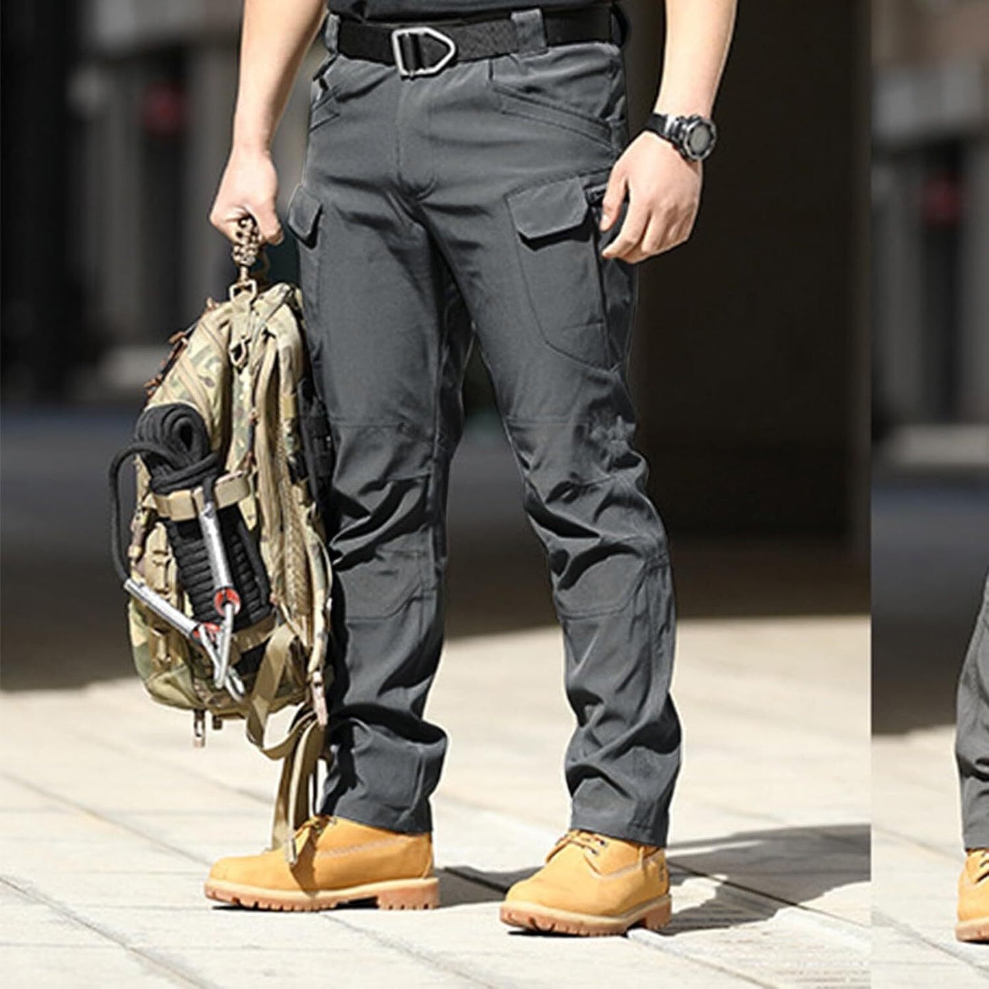 Men Tactical Pants Baggy Outdoor Waterproof Hiking Work Pants Water Resistant Multi Pockets Wild Cargo Pants
