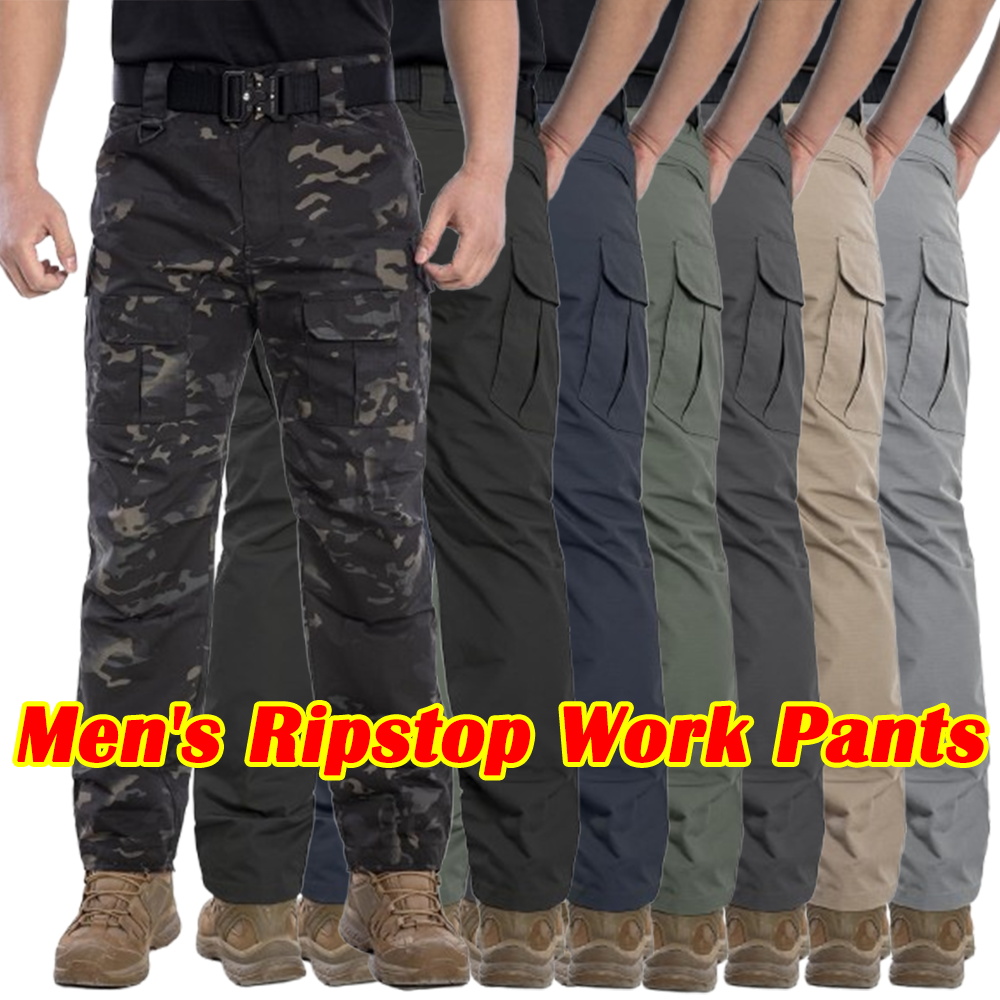 Men's Ripstop Work Pants,Water Resistant Outdoor Tactical Pants