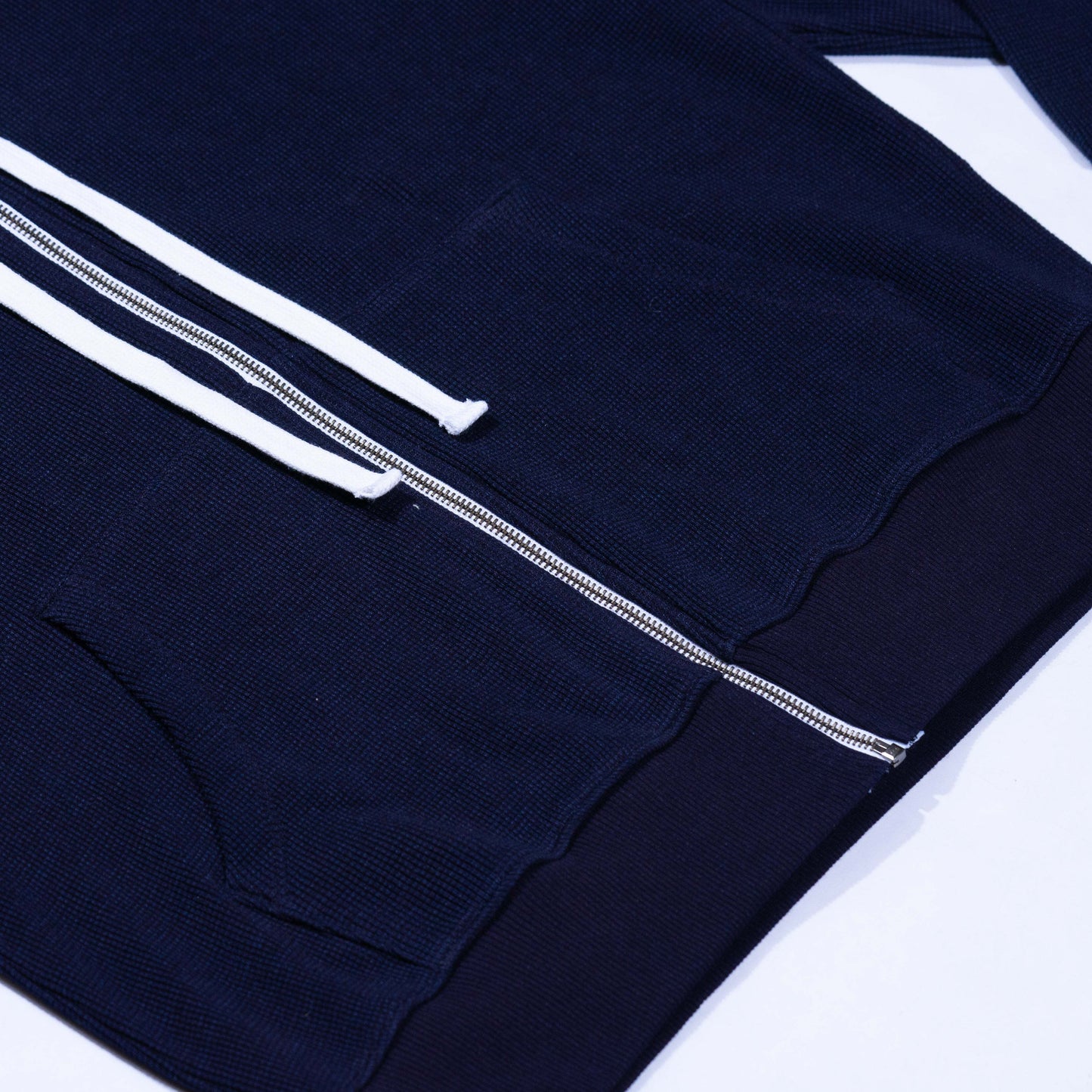 BNAGEROW - Lndigo Dyed Thermal Zip Hoodie