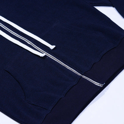 BNAGEROW - Lndigo Dyed Thermal Zip Hoodie