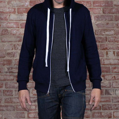 BNAGEROW - Lndigo Dyed Thermal Zip Hoodie