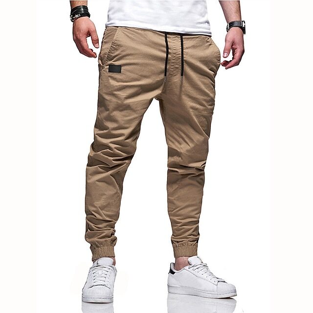 Men's Solid Color Casual Outdoor Sweatpants With Pocket and Drawstring