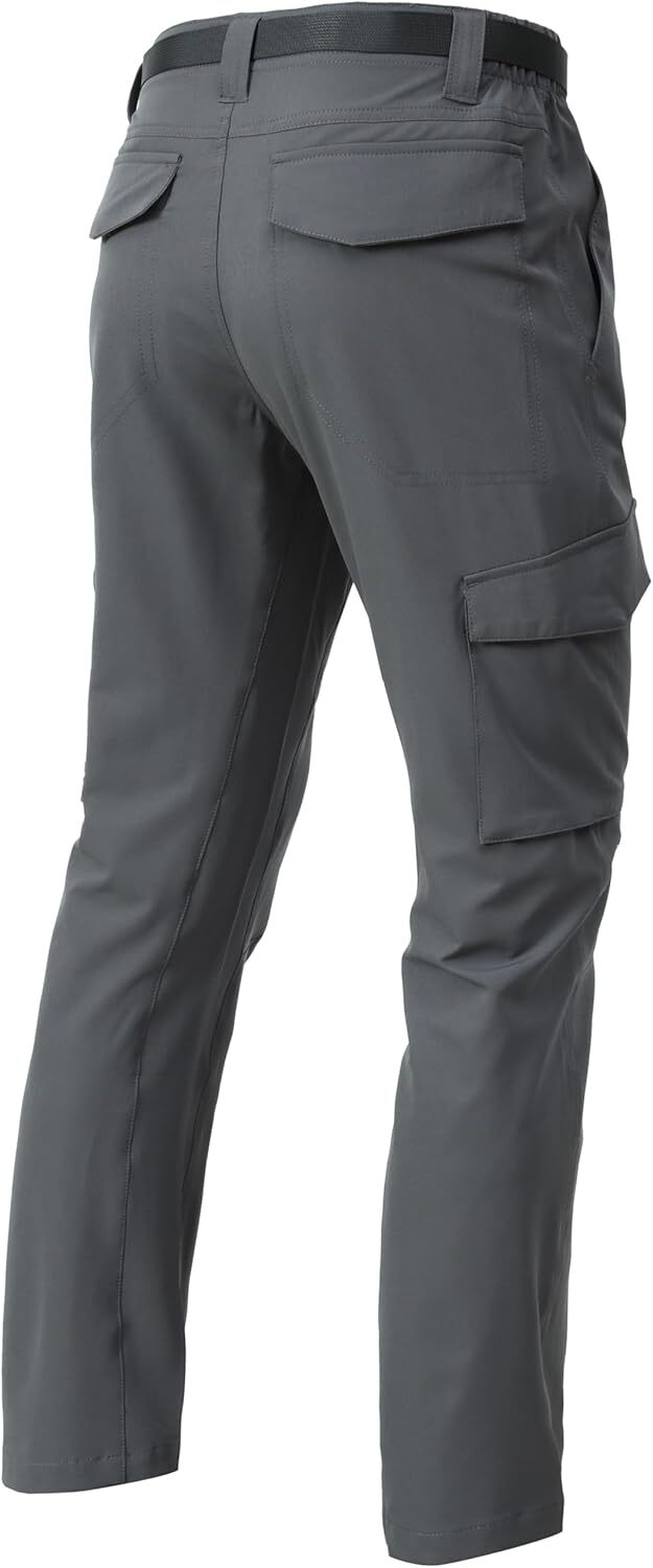 Men's Lightweight Cargo Pants Waterproof Quick Dry Tactical Pants Outdoor Hiking Pants with Belt