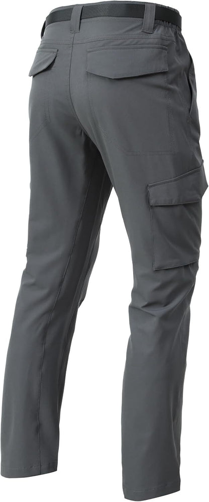 Men's Lightweight Cargo Pants Waterproof Quick Dry Tactical Pants Outdoor Hiking Pants with Belt