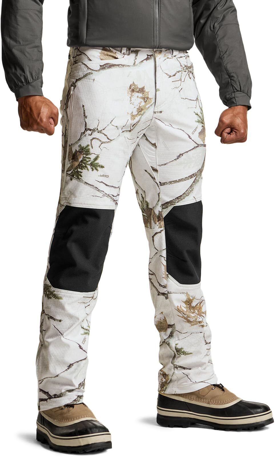 Men's Winter Waterproof Tactical Pants, Softshell Fleece Lined Snow Ski Cargo Pants