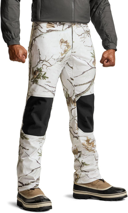 Men's Winter Waterproof Tactical Pants, Softshell Fleece Lined Snow Ski Cargo Pants