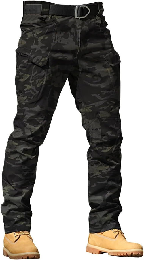 Men Tactical Pants Baggy Outdoor Waterproof Hiking Work Pants Water Resistant Multi Pockets Wild Cargo Pants