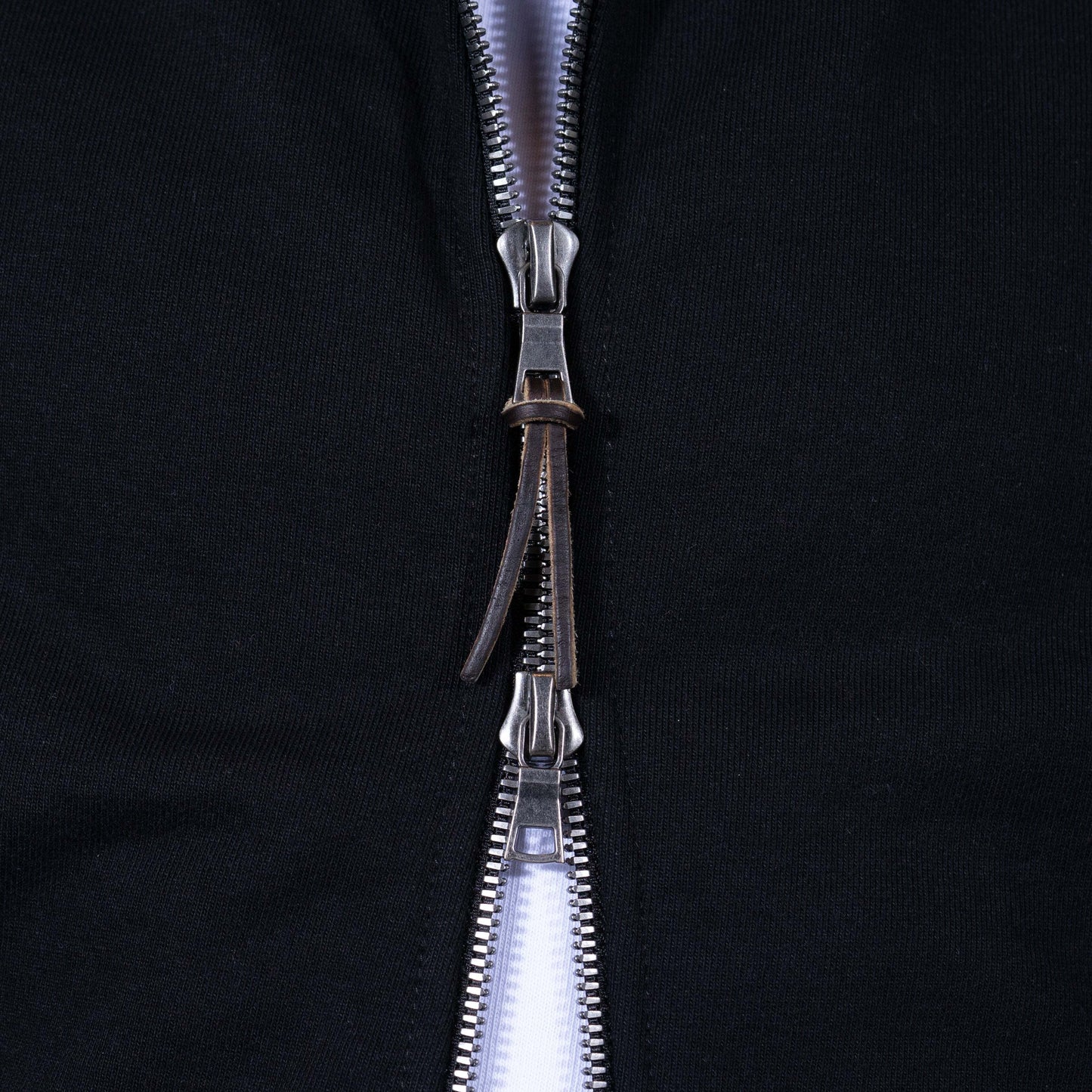 BNAGEROW - TWO WAY ZIP HOODIE - Black