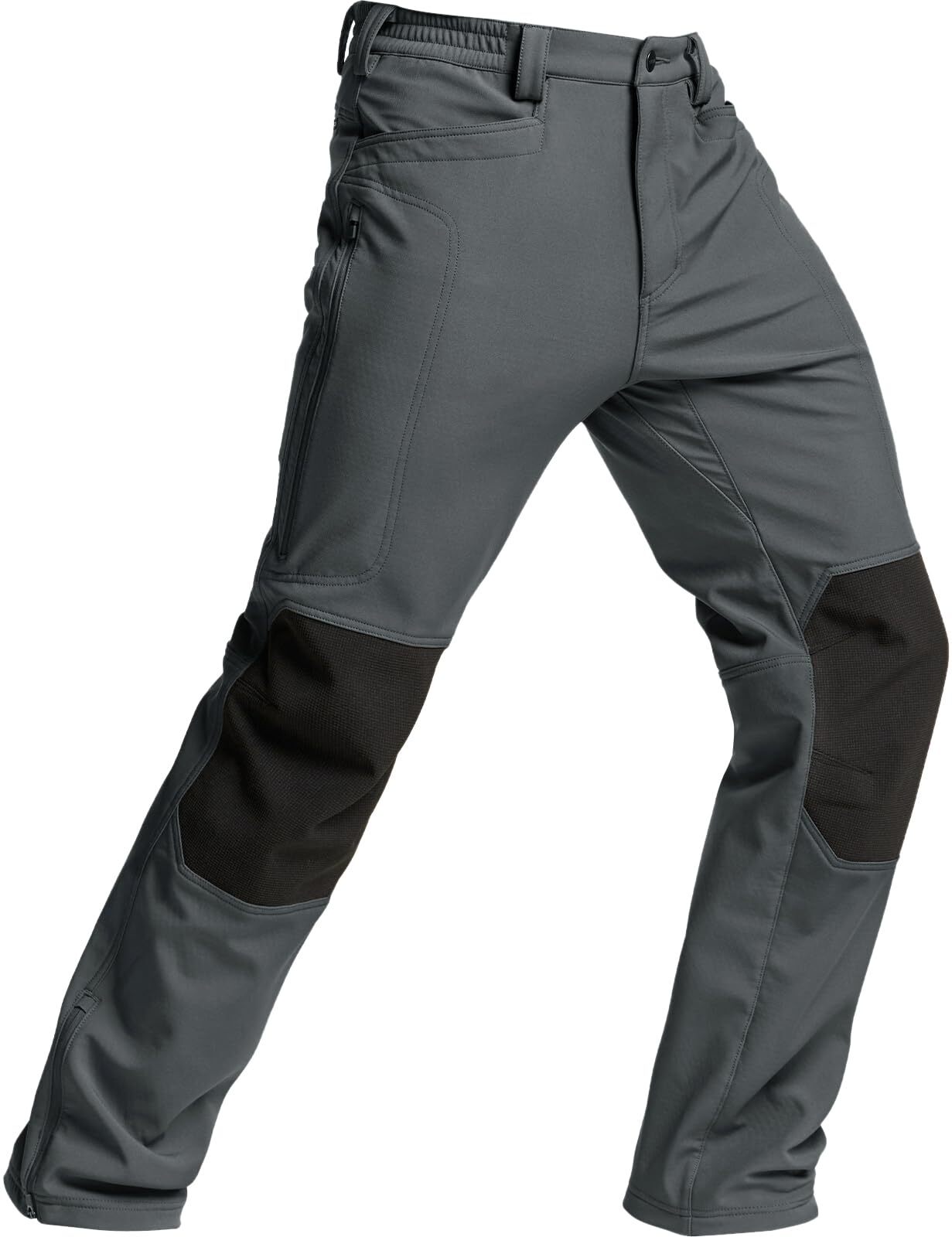 Men's Winter Waterproof Tactical Pants, Softshell Fleece Lined Snow Ski Cargo Pants