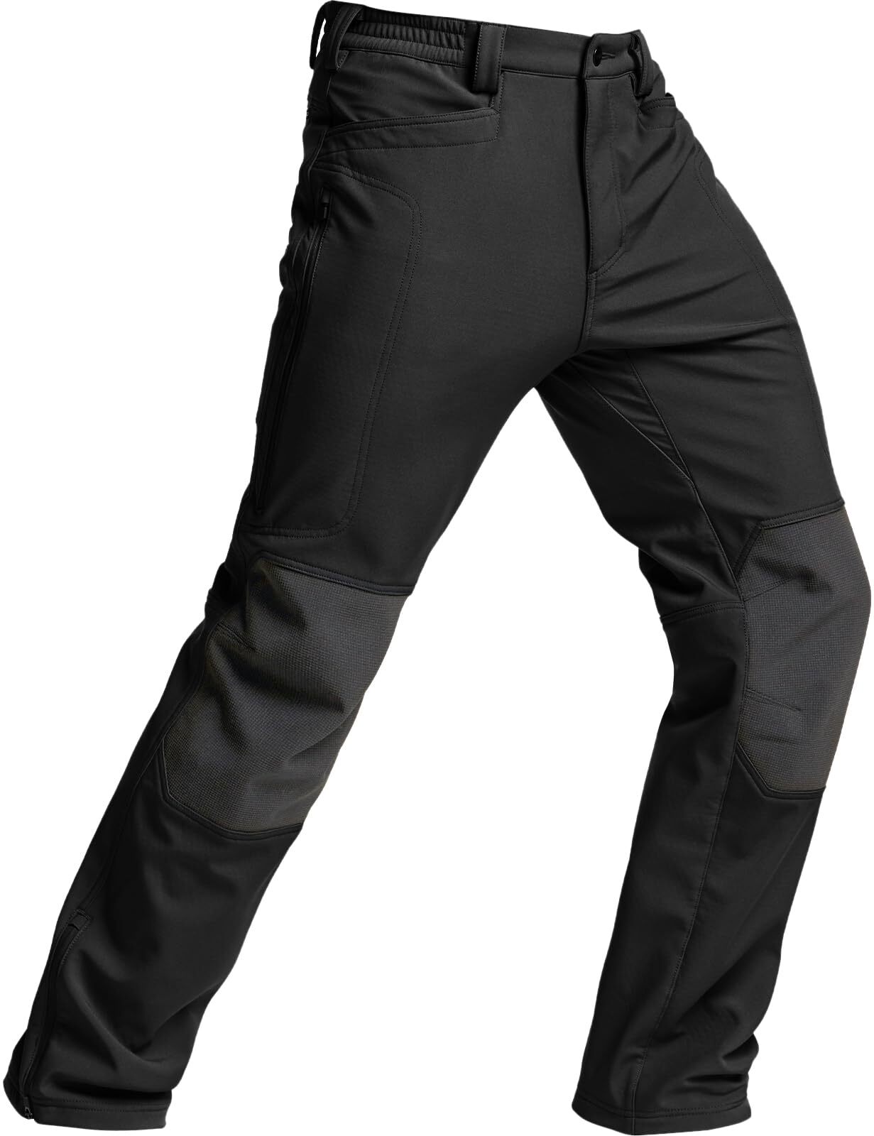 Men's Winter Waterproof Tactical Pants, Softshell Fleece Lined Snow Ski Cargo Pants