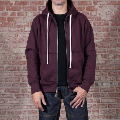 BNAGEROW - TWO WAY ZIP HOODIE - Oxblood