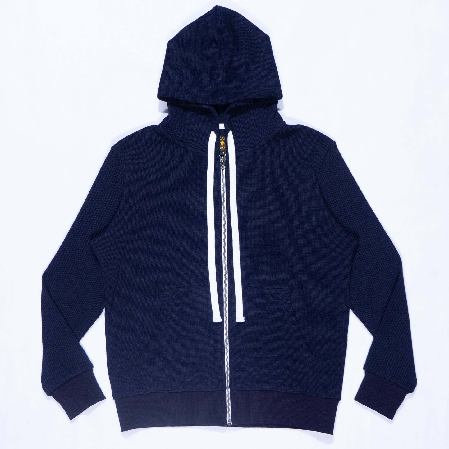 BNAGEROW - Lndigo Dyed Thermal Zip Hoodie