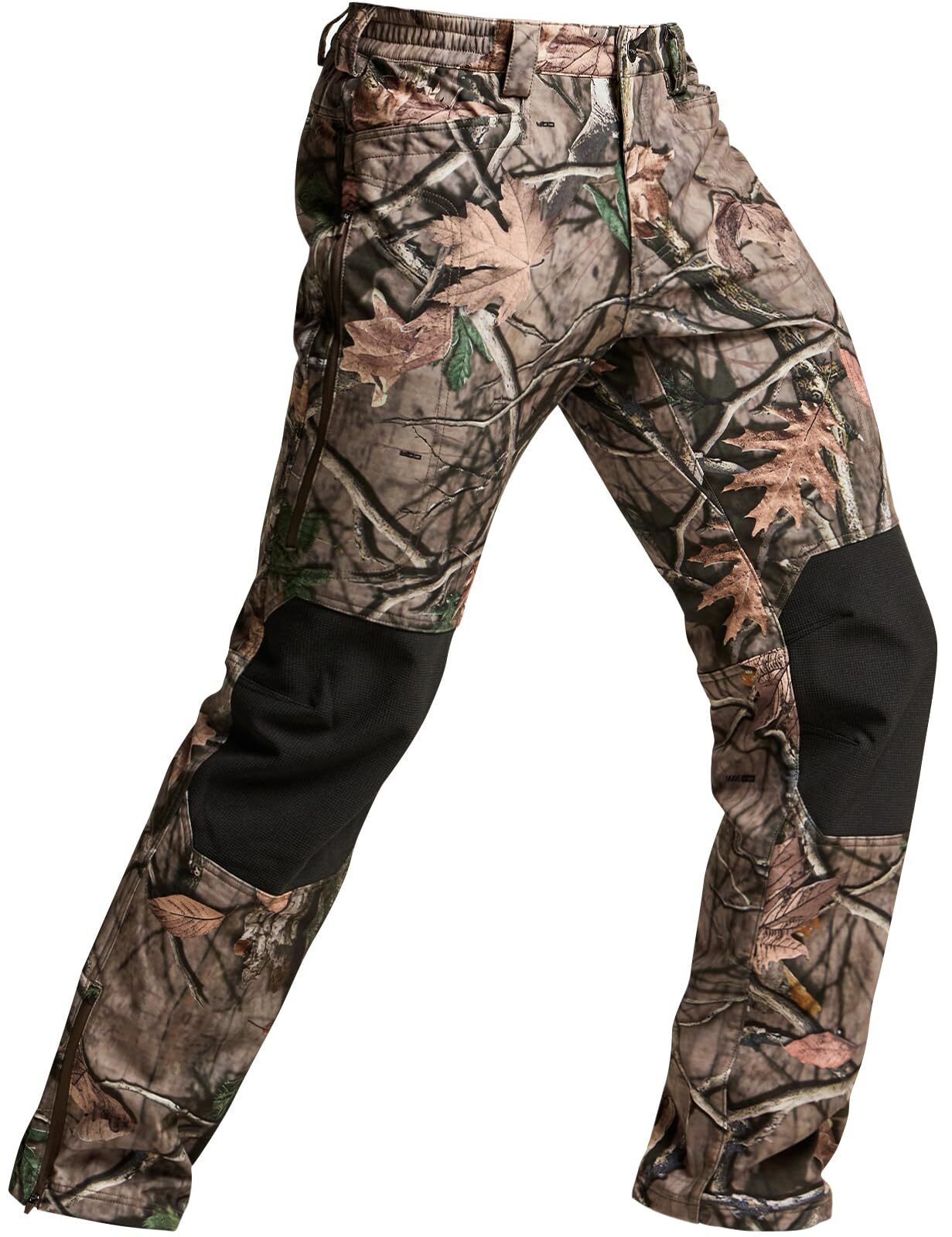 Men's Winter Waterproof Tactical Pants, Softshell Fleece Lined Snow Ski Cargo Pants