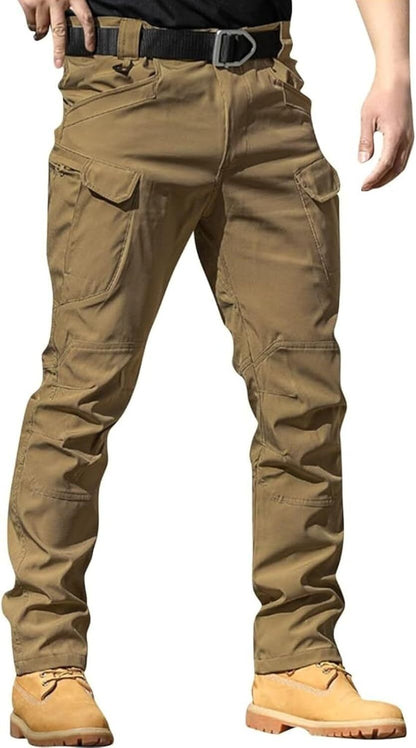 Men Tactical Pants Baggy Outdoor Waterproof Hiking Work Pants Water Resistant Multi Pockets Wild Cargo Pants