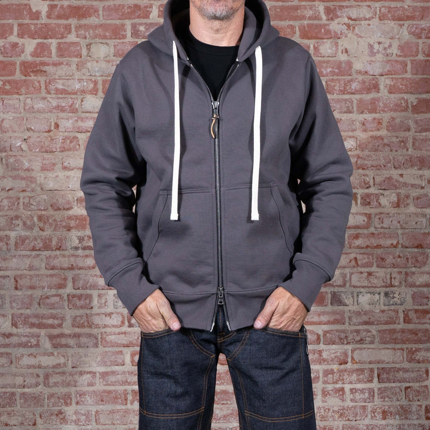 BNAGEROW - TWO WAY ZIP HOODIE - Thundercloud Grey