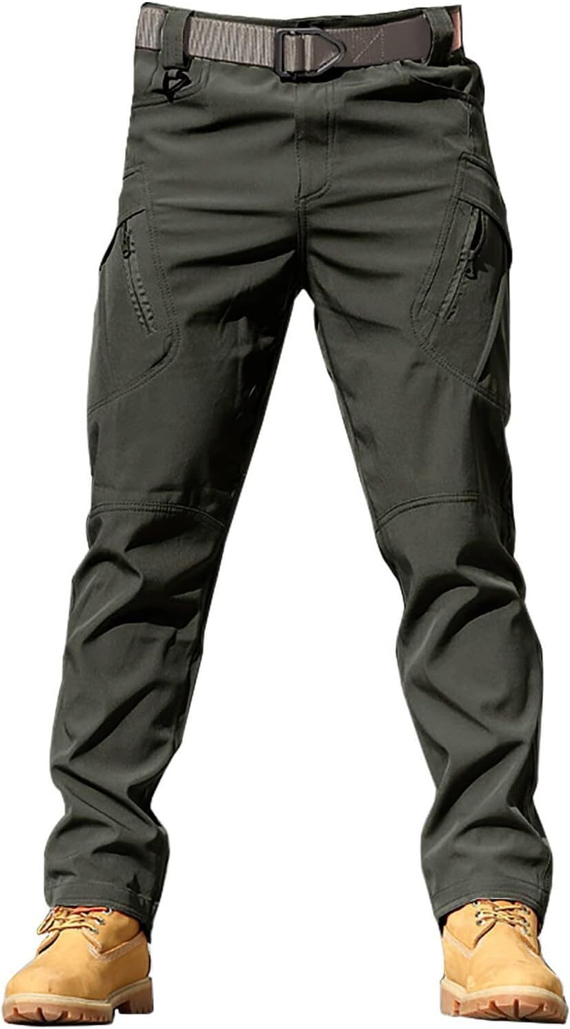 Men Tactical Pants Baggy Outdoor Waterproof Hiking Work Pants Water Resistant Multi Pockets Wild Cargo Pants