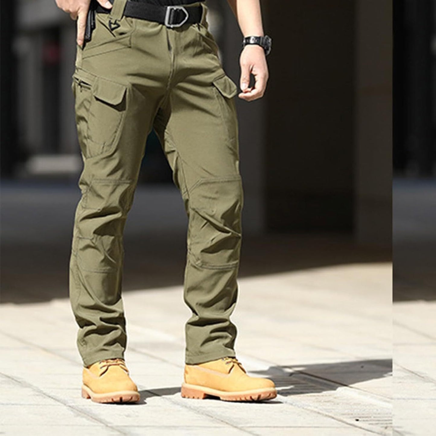 Men Tactical Pants Baggy Outdoor Waterproof Hiking Work Pants Water Resistant Multi Pockets Wild Cargo Pants
