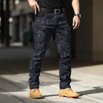 Men Tactical Pants Baggy Outdoor Waterproof Hiking Work Pants Water Resistant Multi Pockets Wild Cargo Pants