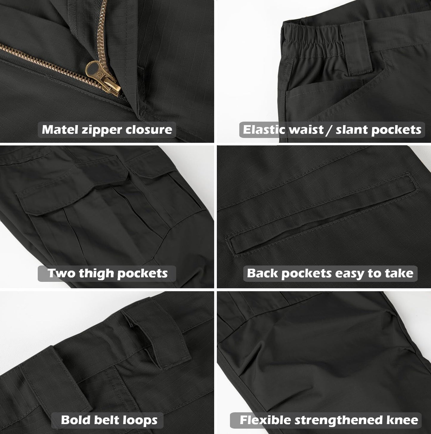 Men's Ripstop Work Pants,Water Resistant Outdoor Tactical Pants