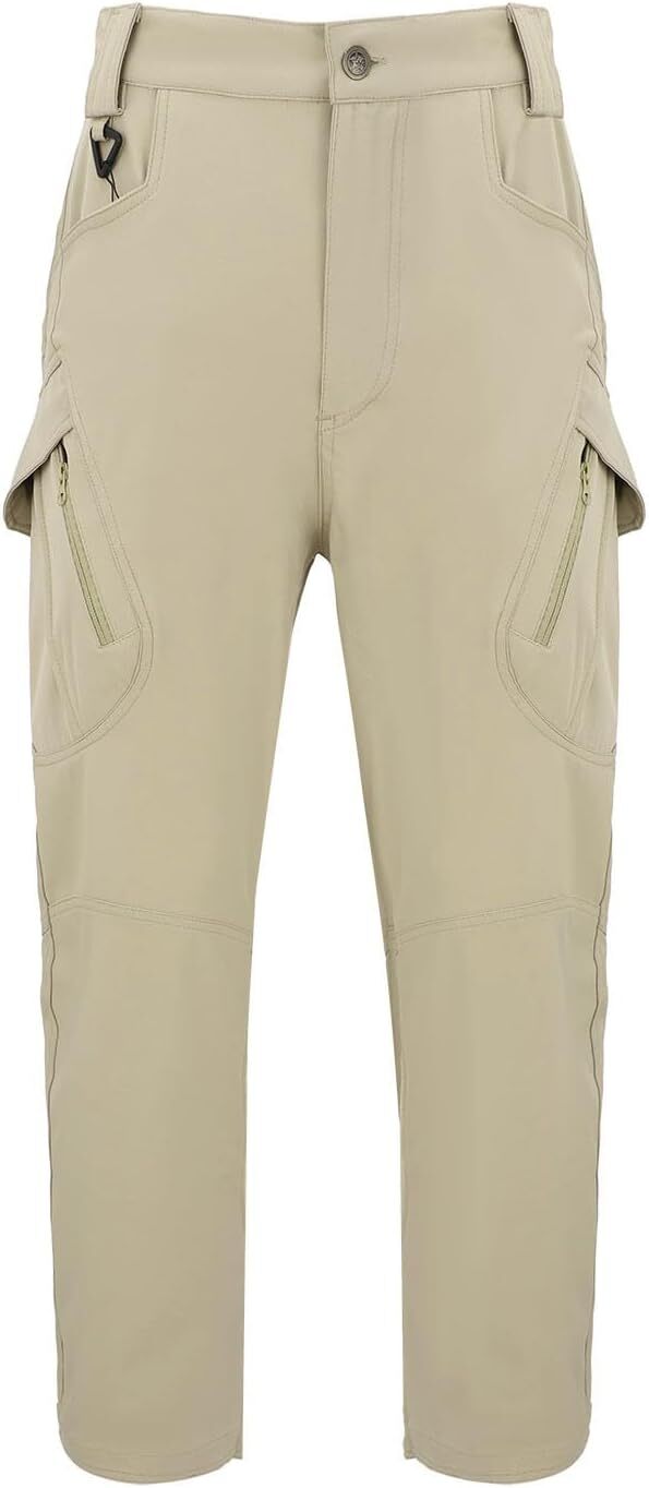 Men Tactical Pants Baggy Outdoor Waterproof Hiking Work Pants Water Resistant Multi Pockets Wild Cargo Pants
