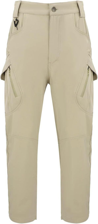 Men Tactical Pants Baggy Outdoor Waterproof Hiking Work Pants Water Resistant Multi Pockets Wild Cargo Pants